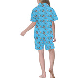 Pigeon Pattern Print Design 05 Kids' Boys' Girls' V-Neck Short Pajama Set