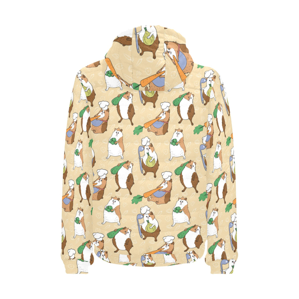 Guinea Pig Pattern Print Design 02 Men's Padded Hooded Jacket(ModelH42)