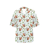 Squirrel Pattern Print Design 02 Women's All Over Print Hawaiian Shirt