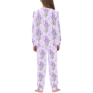 Lavender Pattern Background Kids' Boys' Girls' All Over Print Pajama Set