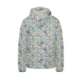 Hummingbird Pattern Print Design 02 Kids' Boys' Girls' Padded Hooded Jacket