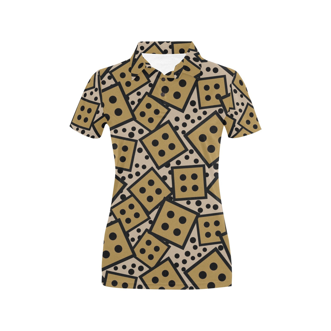 Dice Pattern Print Design 02 Women's All Over Print Polo Shirt