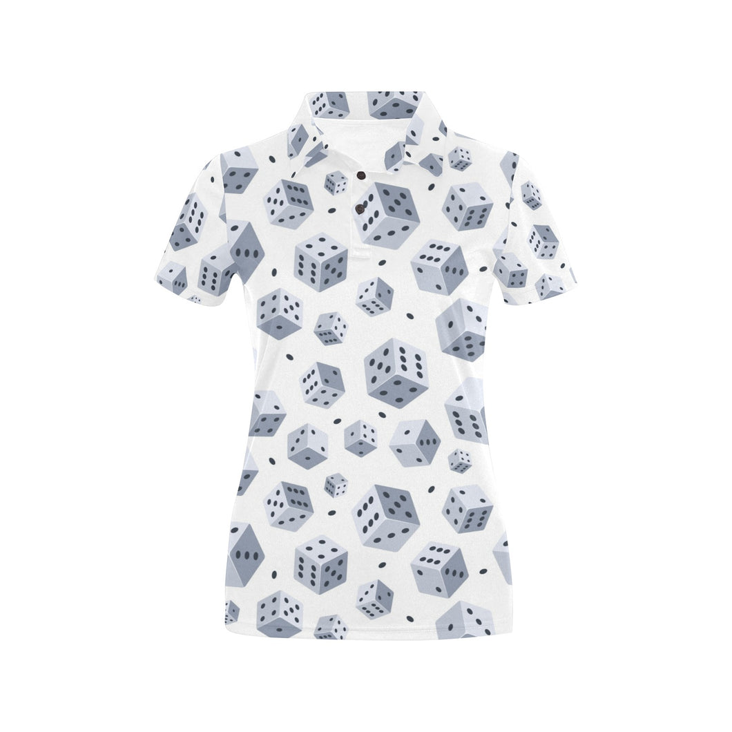 Dice Pattern Print Design 03 Women's All Over Print Polo Shirt