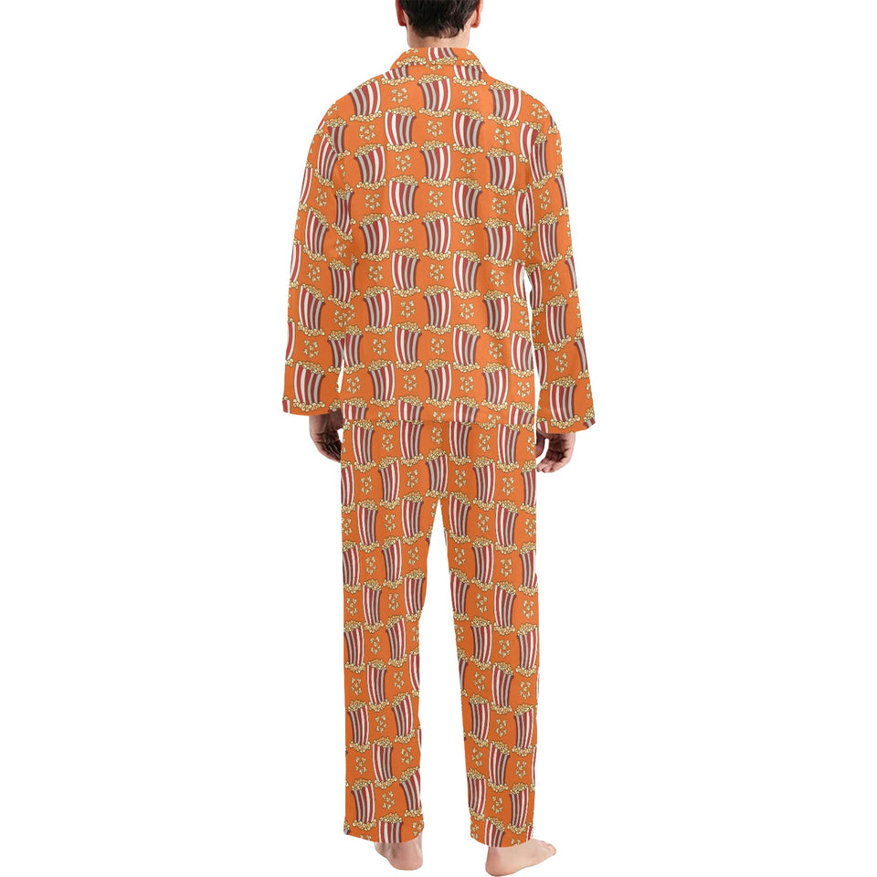 Popcorn Pattern Print Design 05 Men's Long Pajama Set