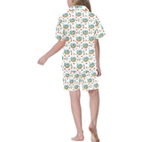 Goldfish Pattern Print Design 01 Kids' Boys' Girls' V-Neck Short Pajama Set