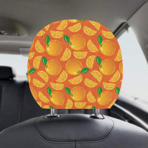 Orange Pattern background Car Headrest Cover