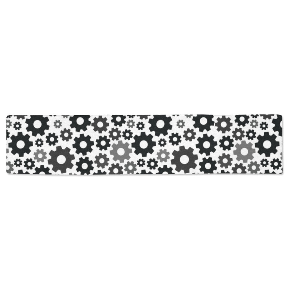 Gear Pattern Print Design 01 Table Runner