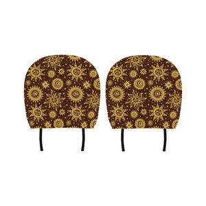 Hand Drawn Sun Pattern Car Headrest Cover