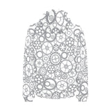 Gear Pattern Print Design 05 Men's Padded Hooded Jacket(ModelH42)