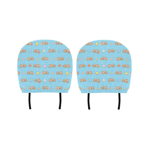 Sleep Sloth Pattern Car Headrest Cover