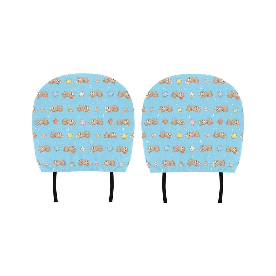 Sleep Sloth Pattern Car Headrest Cover