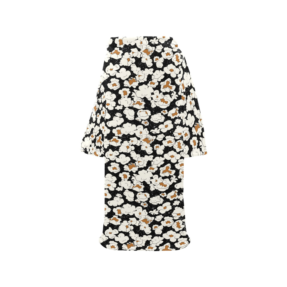 Popcorn Pattern Print Design 02 Blanket Robe with Sleeves