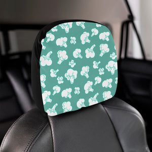 Broccoli Pattern Green background Car Headrest Cover