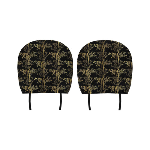 Bengal Tiger and Tree Pattern Car Headrest Cover