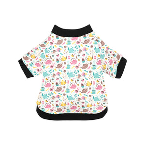 Tea pots Pattern Print Design 05 All Over Print Pet Dog Round Neck Fuzzy Shirt