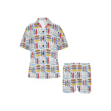 Surfboard Pattern Print Design 02 Women's V-Neck Short Pajama Set