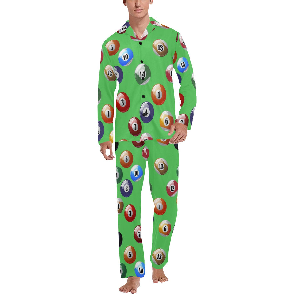 Billiard Ball Pattern Print Design 02 Men's Long Pajama Set