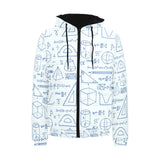 Math Pattern Print Design 03 Men's Padded Hooded Jacket(ModelH42)