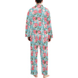 Rose Pattern Print Design 03 Men's Long Pajama Set