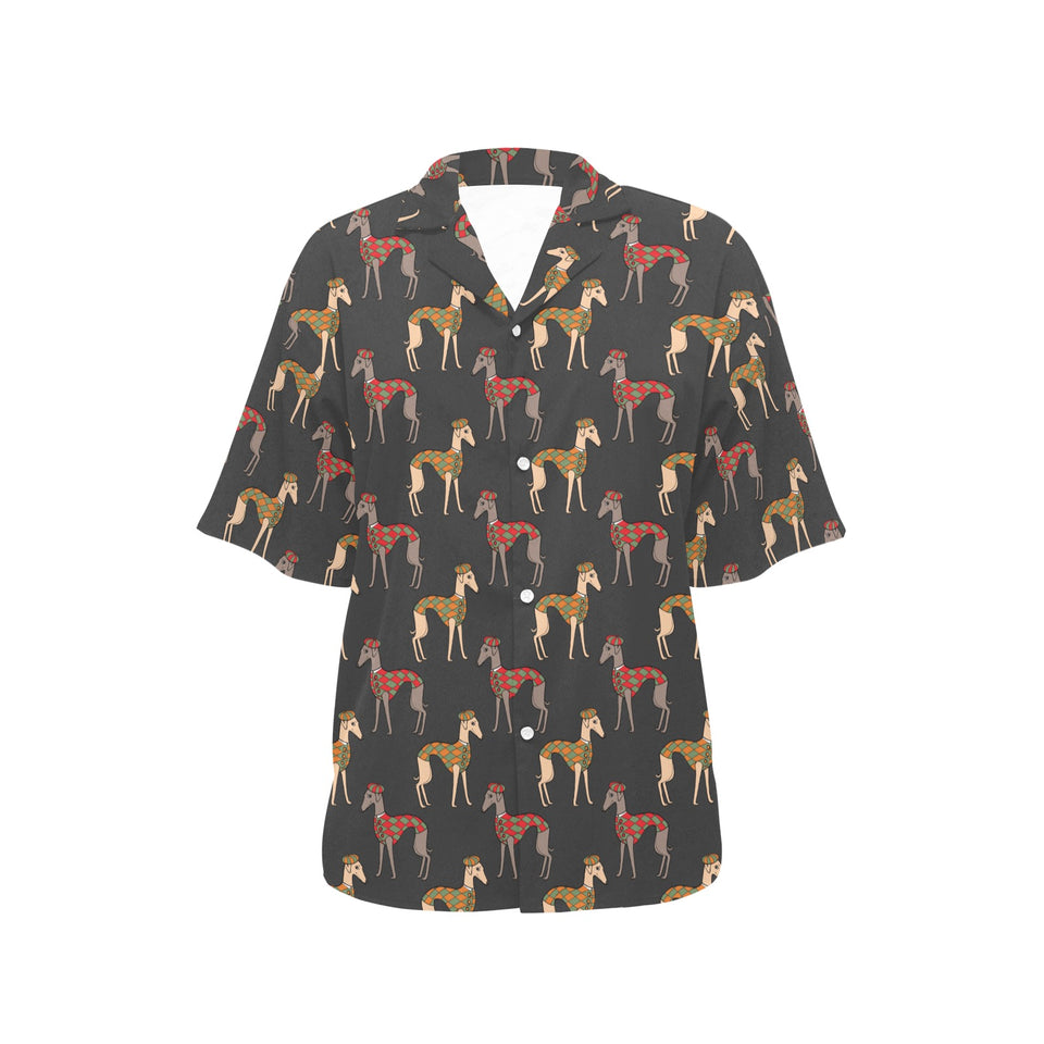 Greyhound Pattern Print Design 01 Women's All Over Print Hawaiian Shirt