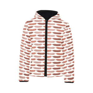 Sausage Pattern Print Design 02 Kids' Boys' Girls' Padded Hooded Jacket