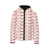 Sausage Pattern Print Design 02 Kids' Boys' Girls' Padded Hooded Jacket