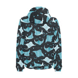 Stingray Pattern Print Design 04 Men's Padded Hooded Jacket(ModelH42)