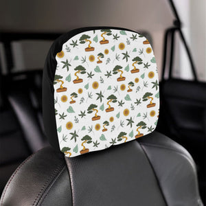 Bonsai Leaves Flower Pattern Car Headrest Cover