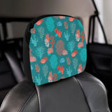 Coral Reef Pattern Print Design 04 Car Headrest Cover