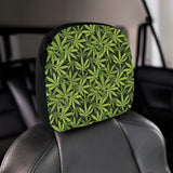 Canabis Marijuana Weed Pattern Print Design 03 Car Headrest Cover