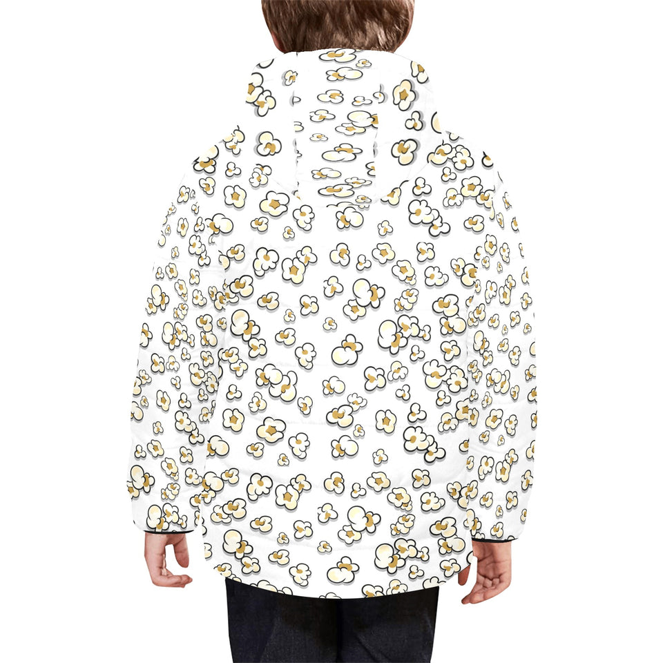 Popcorn Pattern Print Design 04 Kids' Boys' Girls' Padded Hooded Jacket