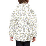 Popcorn Pattern Print Design 04 Kids' Boys' Girls' Padded Hooded Jacket