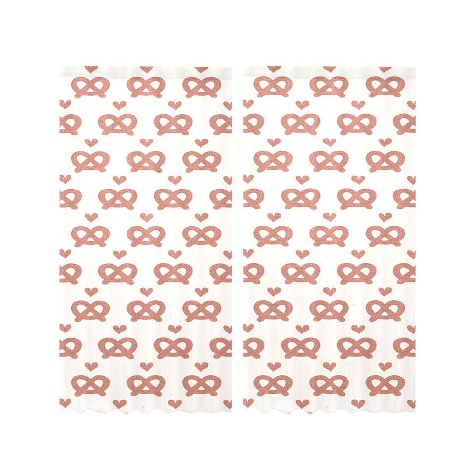 Pretzels Pattern Print Design 01 Gauze Curtain