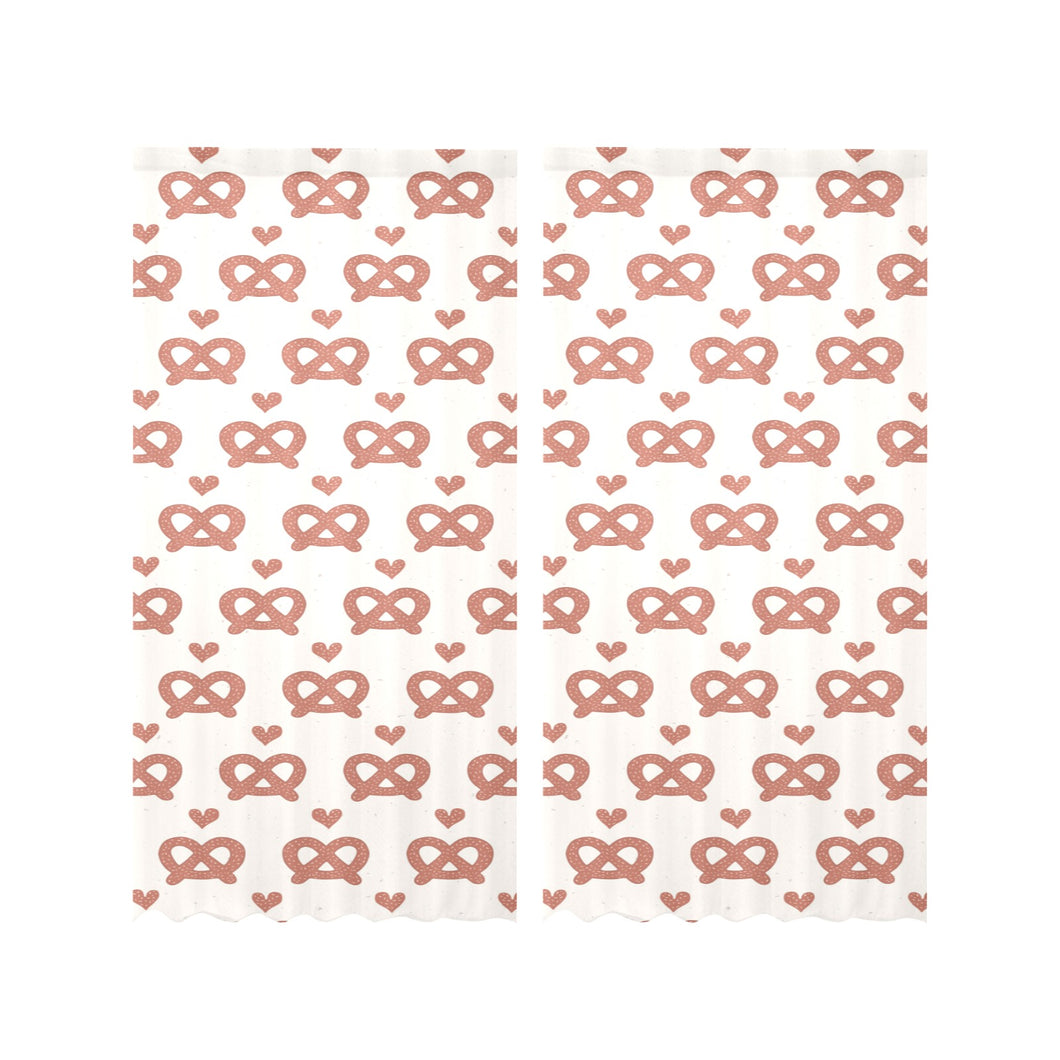 Pretzels Pattern Print Design 01 Gauze Curtain