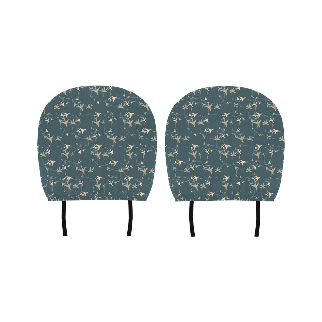 Airplane Circle Pattern Car Headrest Cover