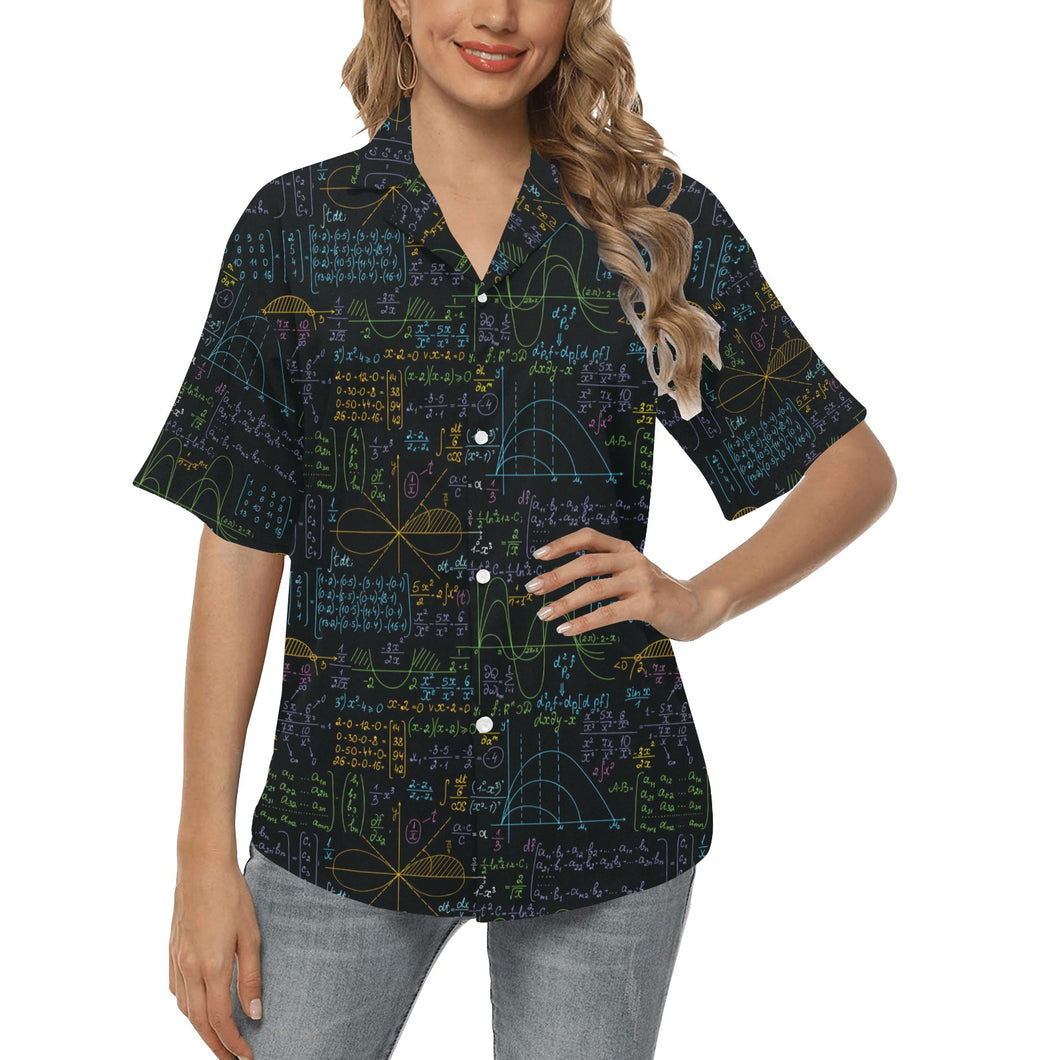 Math Pattern Print Design 04 Women's All Over Print Hawaiian Shirt