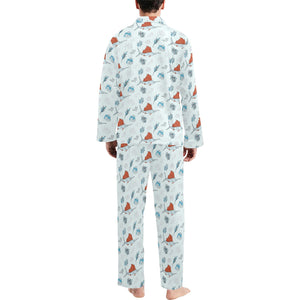 Swordfish Pattern Print Design 03 Men's Long Pajama Set