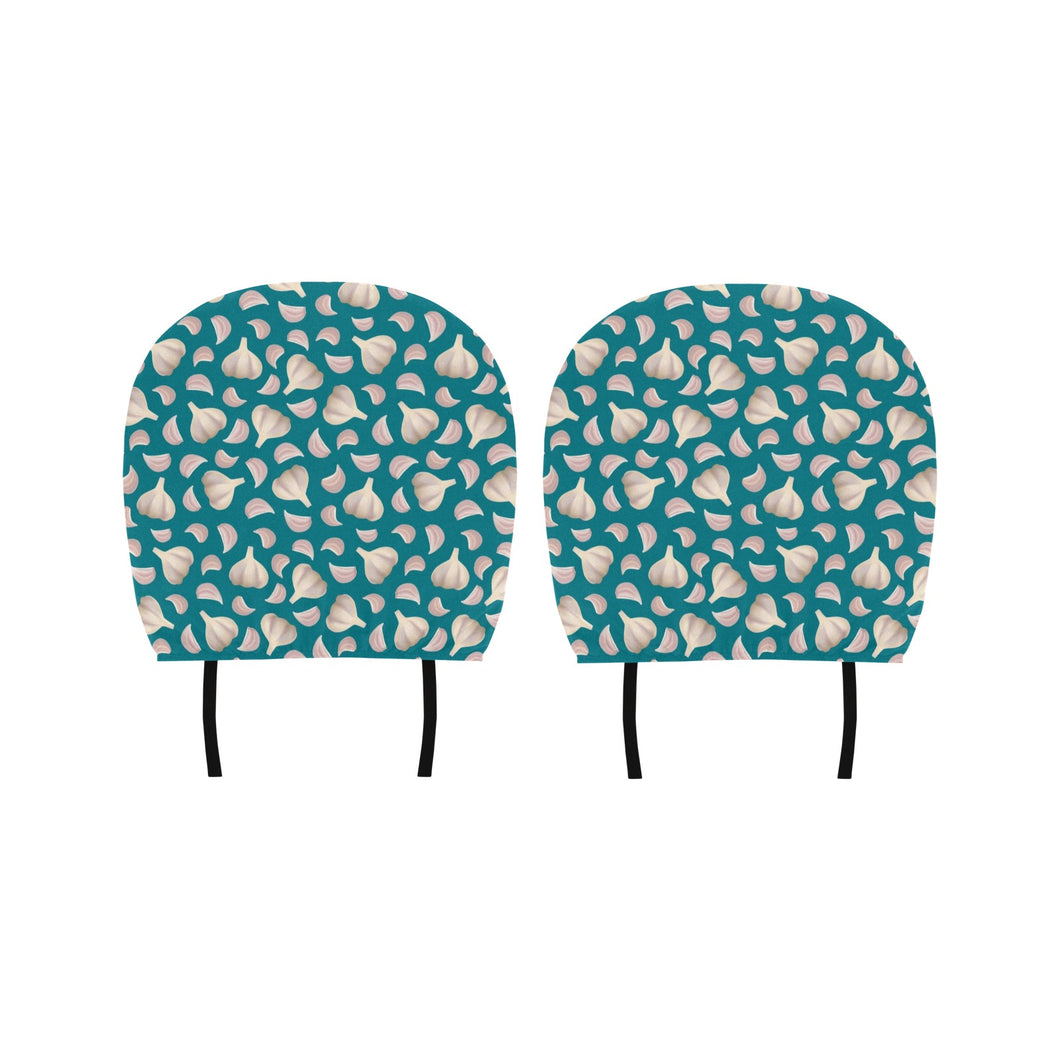 Garlic Pattern Background Car Headrest Cover