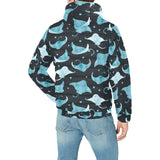 Stingray Pattern Print Design 04 Men's Padded Hooded Jacket(ModelH42)