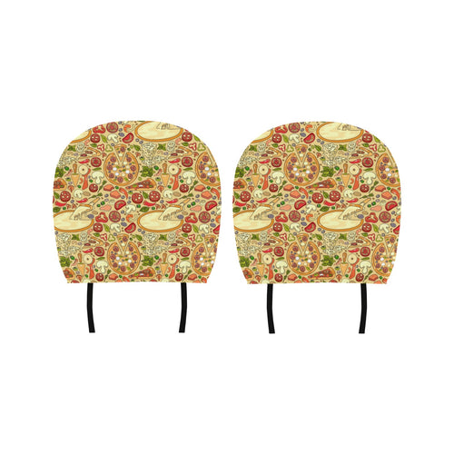 Pizza Pattern Background Car Headrest Cover