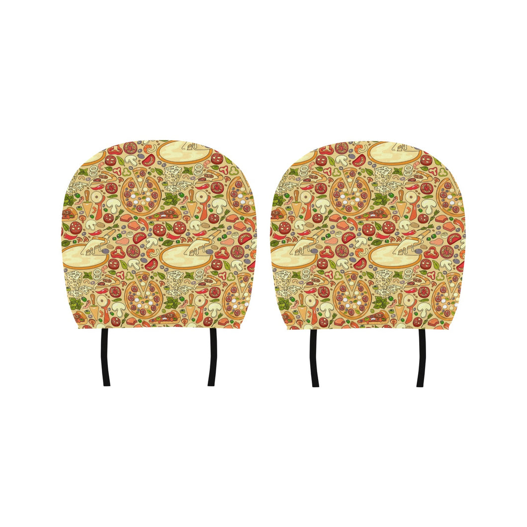 Pizza Pattern Background Car Headrest Cover