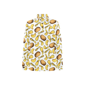 Potato Chips Pattern Print Design 01 Women's Long Sleeve Polo Shirt