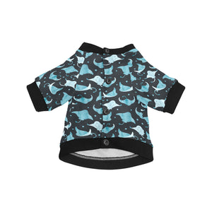 Stingray Pattern Print Design 04 All Over Print Pet Dog Round Neck Fuzzy Shirt