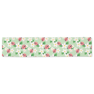 Ladybug Pattern Print Design 05 Table Runner