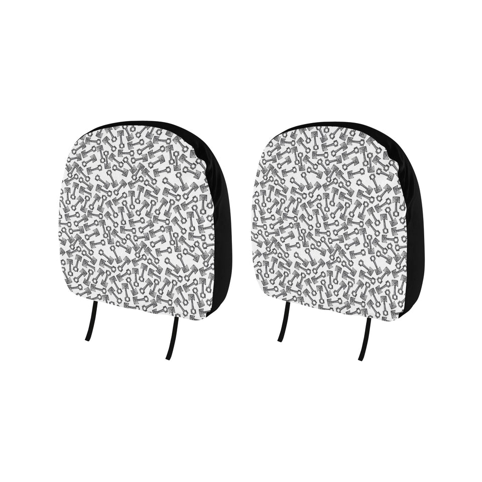 Engine Piston Pattern Print Design 01 Car Headrest Cover