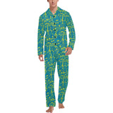 Music Notes Pattern Print Design 05 Men's Long Pajama Set