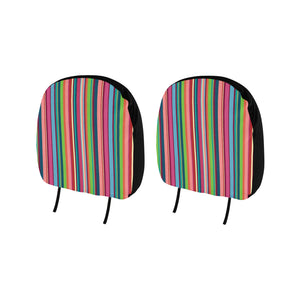 Rainbow Stripe Pattern Car Headrest Cover