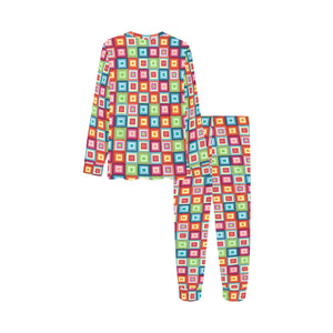 Rainbow Rectancular Pattern Kids' Boys' Girls' All Over Print Pajama Set