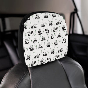 Panda Pattern Background Car Headrest Cover