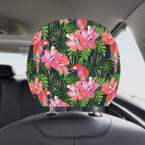 Parrot Leaves Pattern Car Headrest Cover